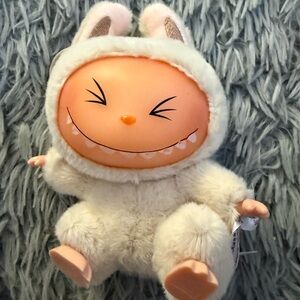 Smiling Cream Bunny Plush Toy
